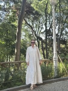 Premium pamuk keten katleya işlemeli