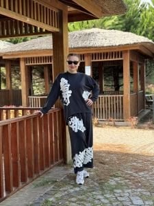 Baskılı Oysho pamuk takım laci