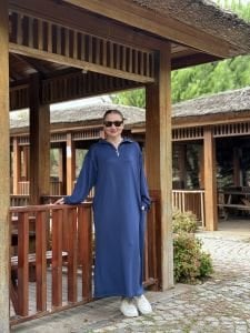 İndigo Yarım FERMUARLI OYSHO ELBİSE