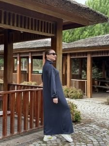 Antrasit Yarım FERMUARLI OYSHO ELBİSE