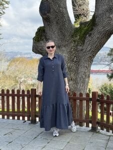 Hera Etek ucu fırfır elbise laci