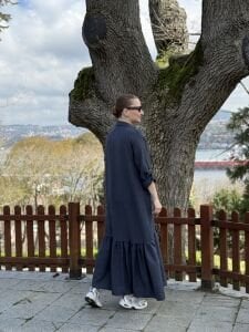 Hera Etek ucu fırfır elbise laci