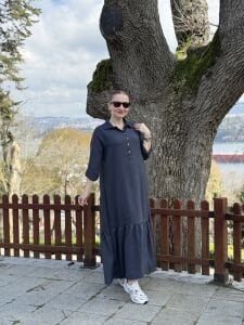 Hera Etek ucu fırfır elbise laci