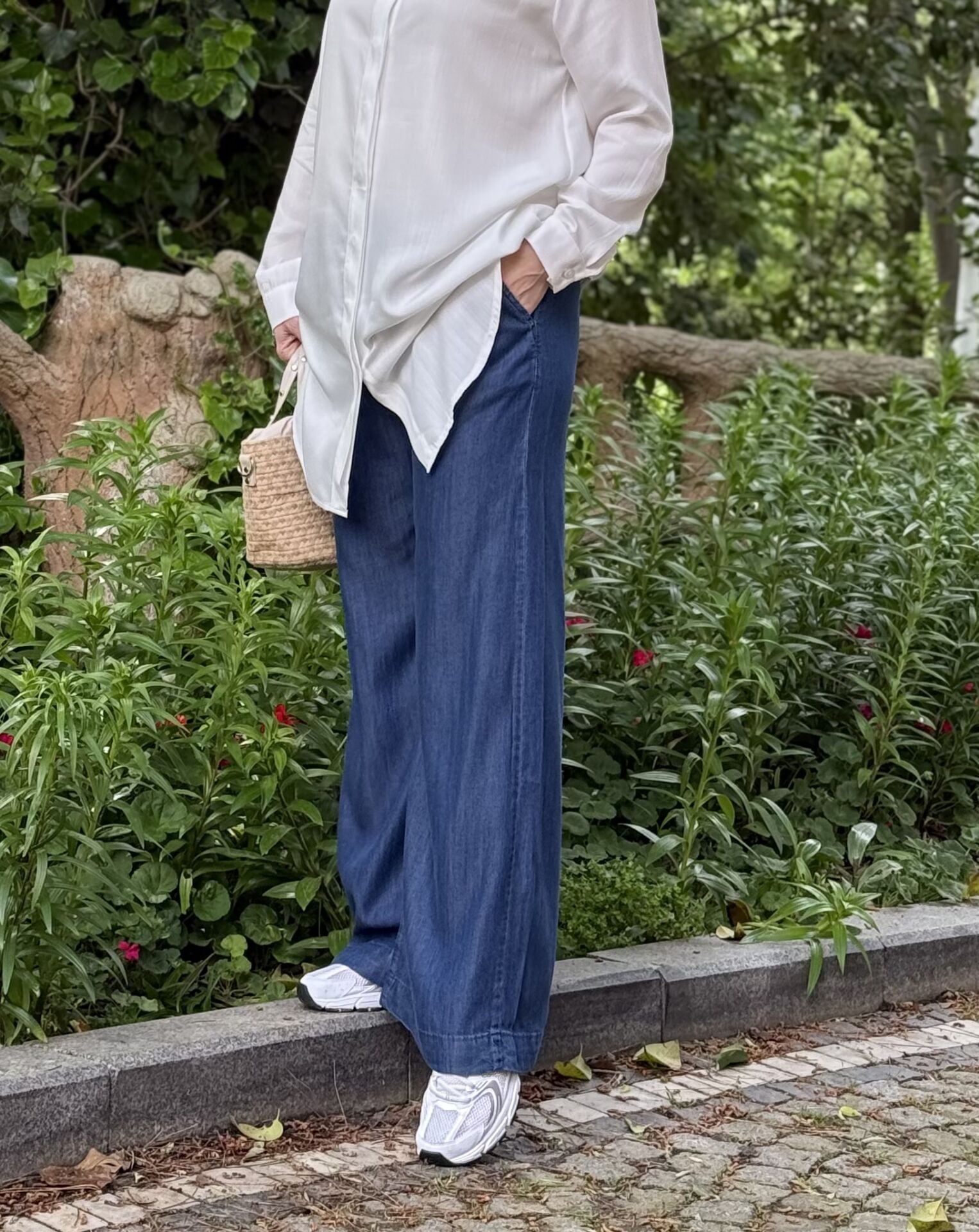 A.akay Luna tensel Denim pantolon K.mavi