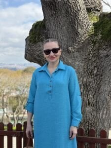 Hera Etek ucu fırfır elbise Mavi