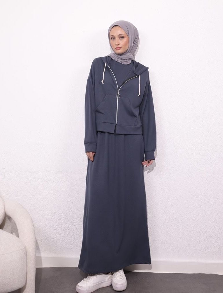 Kanguru cep Oysho Elbise 2 li takım Antrasit