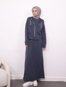 Kanguru cep Oysho Elbise 2 li takım Antrasit