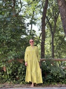 Yağ Yeşili Defne Varaklı Viskon katleya