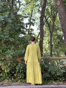 Yağ Yeşili Defne Varaklı Viskon katleya