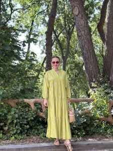 Yağ Yeşili Defne Varaklı Viskon katleya