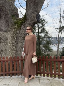 Afili Sandy Pile etek takım Camel