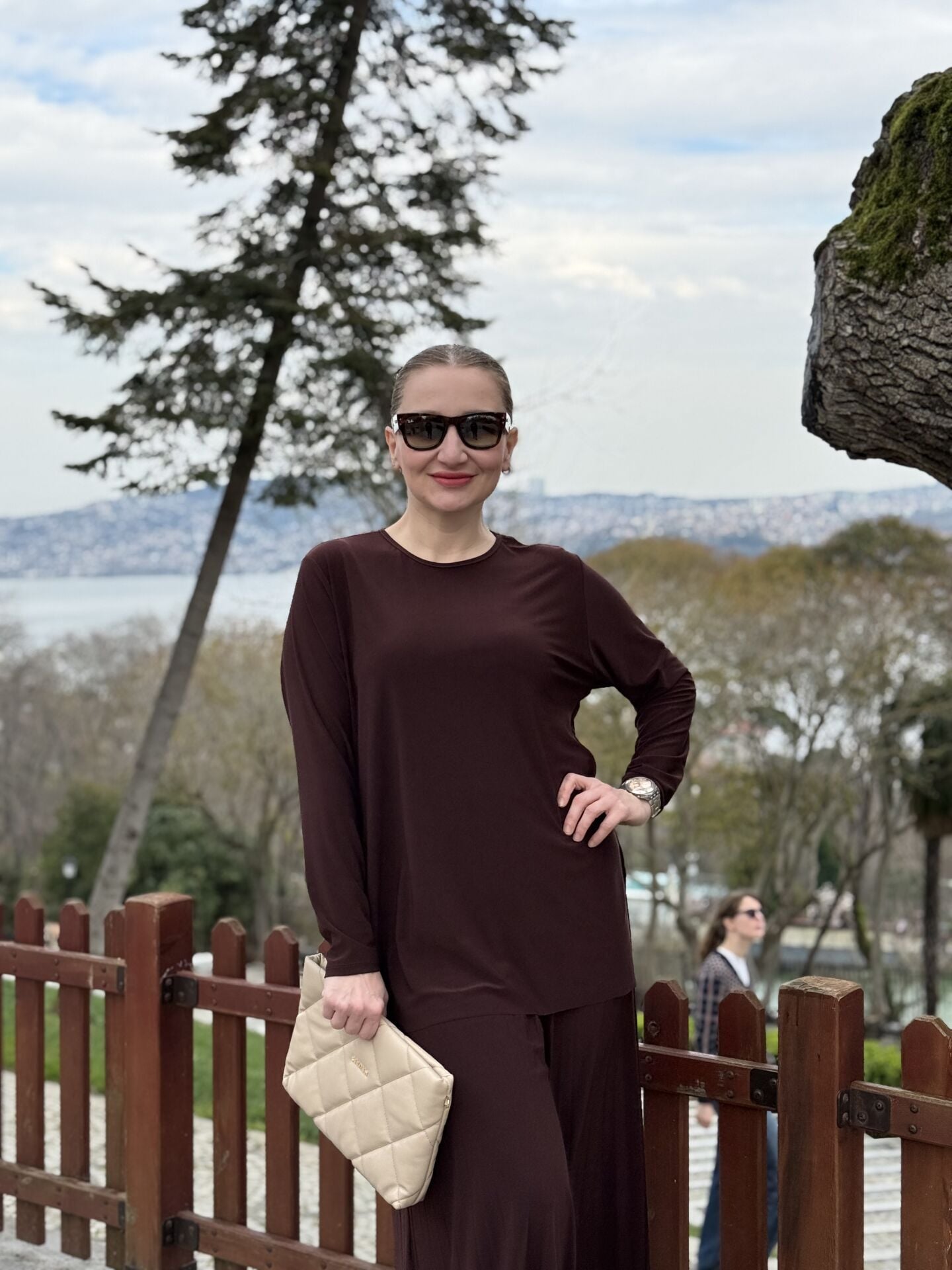 Afili Sandy Pile etek takım Kahve