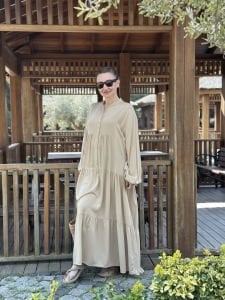 Viskon düz katleya elbise taş