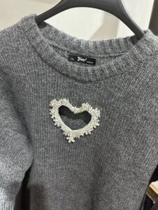 Kalp yumoş kazak gri