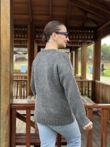 Kalp yumoş kazak gri