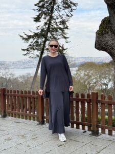 Afili Sandy Pile etek takım Antrasit