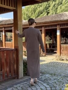 A.akay İpek Oysho Tokalı elbise Koyu Vizon