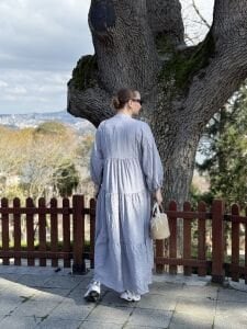 Tensel pamuk krinkıl Katleya elbise uzay gri