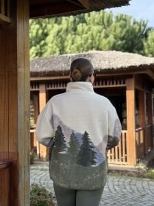 Bej geyik tasarım polar