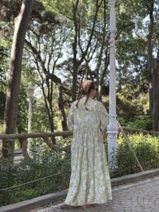 Gülce modal katleya elbise yeşil