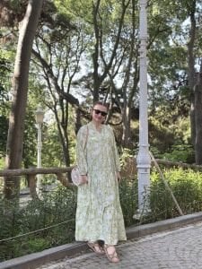 Gülce modal katleya elbise yeşil