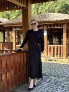 A.akay İpek Oysho Tokalı elbise Siyah