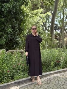 Çilek Pamuk tensel elbise siyah