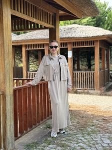 Taş üst çift cepli Oysho Elbise 2 li takım