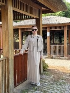 Taş üst çift cepli Oysho Elbise 2 li takım