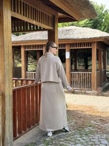 Taş üst çift cepli Oysho Elbise 2 li takım