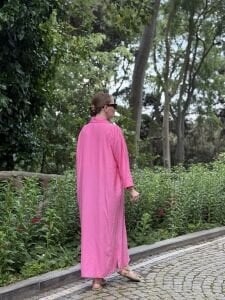 Çilek Pamuk tensel elbise pembe
