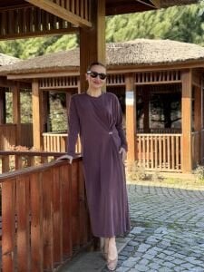 A.akay İpek Oysho Tokalı elbise gül kurusu