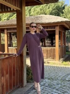 A.akay İpek Oysho Tokalı elbise gül kurusu