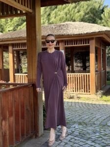 A.akay İpek Oysho Tokalı elbise gül kurusu