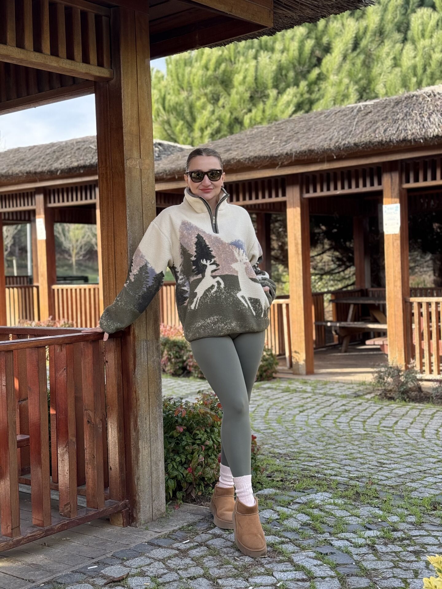 İçi polar Haki tayt