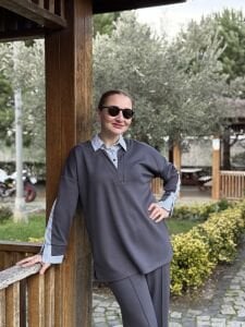 Antrasit Gömlek yakalı Modal takım