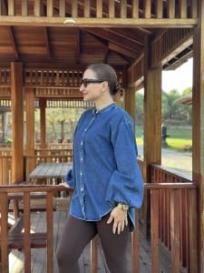 Orjinal marka balon kol kot gömlek