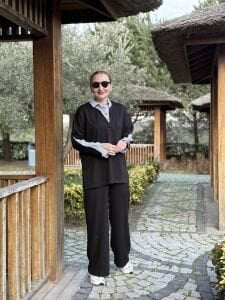 Siyah Gömlek yakalı Modal takım