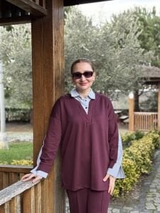 Bordo Gömlek yakalı Modal takım