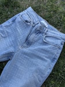 Taş İşlemeli Orjinal mng MAVİ kot pantolon