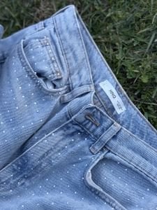 Taş İşlemeli Orjinal mng MAVİ kot pantolon