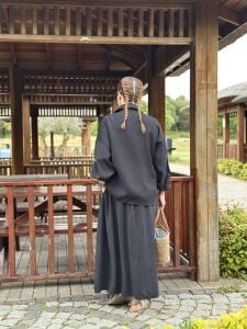 Tensel pamuk etekli Takım siyah