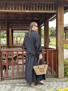 Tensel pamuk etekli Takım siyah