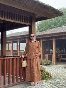 Viskon oversize Etekli Takım Taba