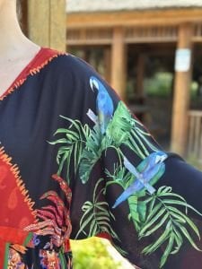 Viskon Tablo tasarım oversize elbise kırmızı