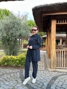 Biyeli tam fermuarlı Takım lacivert