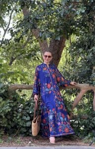 Lacivert nergiz viskon katleya elbise