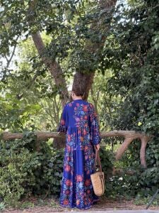 Lacivert nergiz viskon katleya elbise