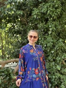 Lacivert nergiz viskon katleya elbise