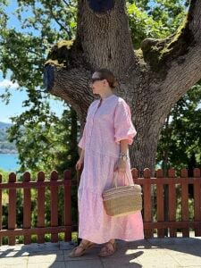 Polo Brode Patlı tensel elbise Pembe